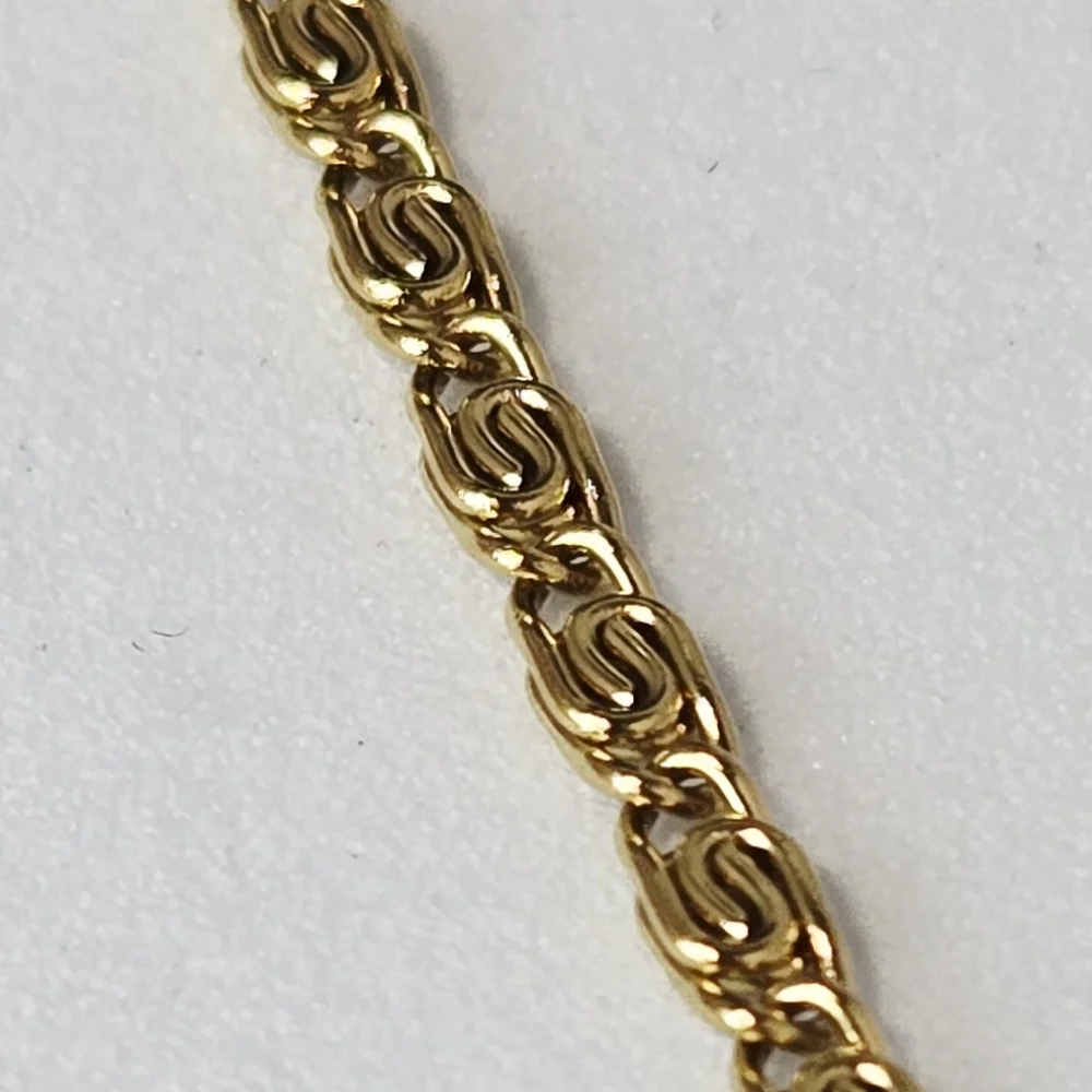 Gold Scroll Chain Bracelet Snail Link Adjustable Stainless Steel Modern Stack